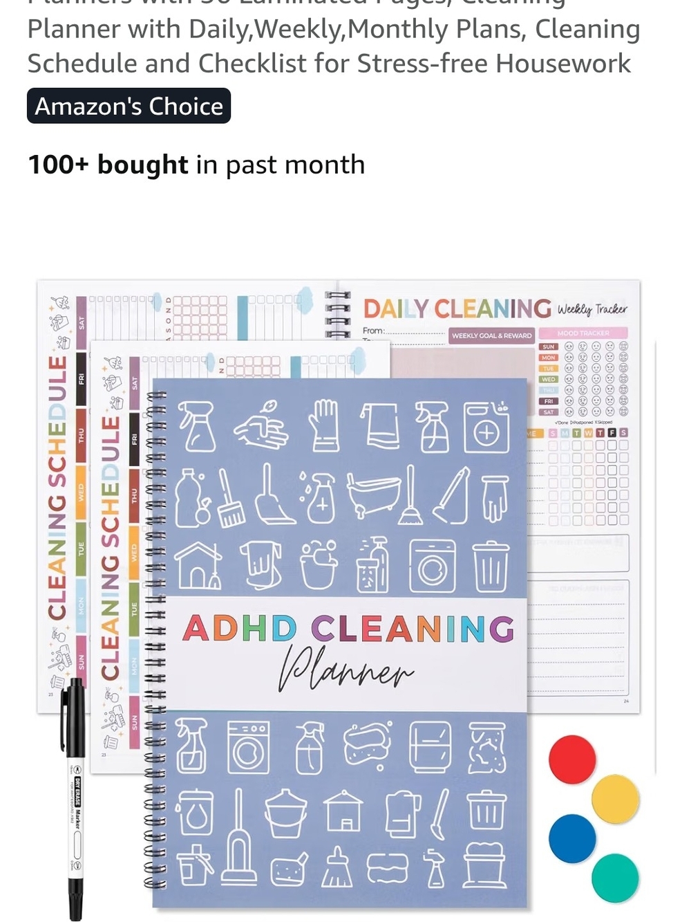ADHD Cleaning Planner - New Colorful Organization Notebook